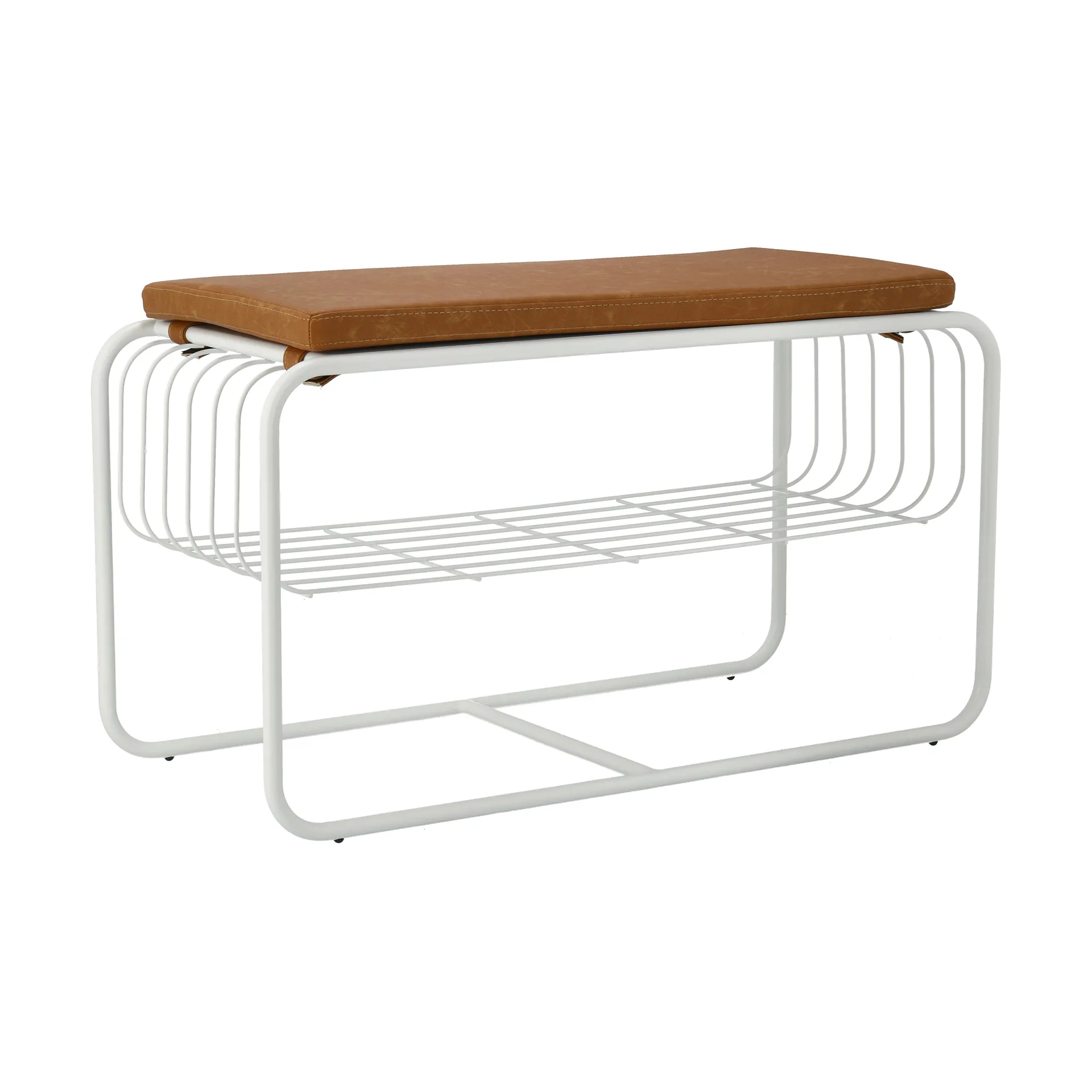 Banc/étagère à chaussures Nod 80x36c42 cm, White Scandi Living