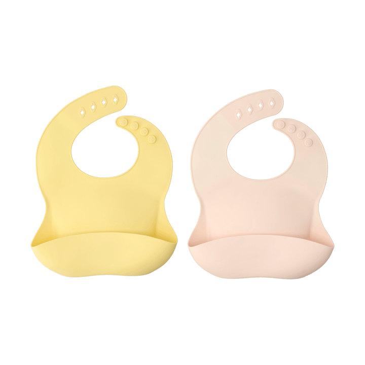 Bavoir en silicone Silly, 2 pièces’ - Blush-citron - Scandi Living