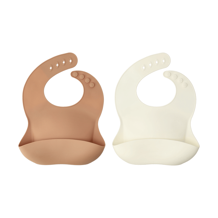 Bavoir en silicone Silly, 2 pièces’ - Vanille-noisette - Scandi Living