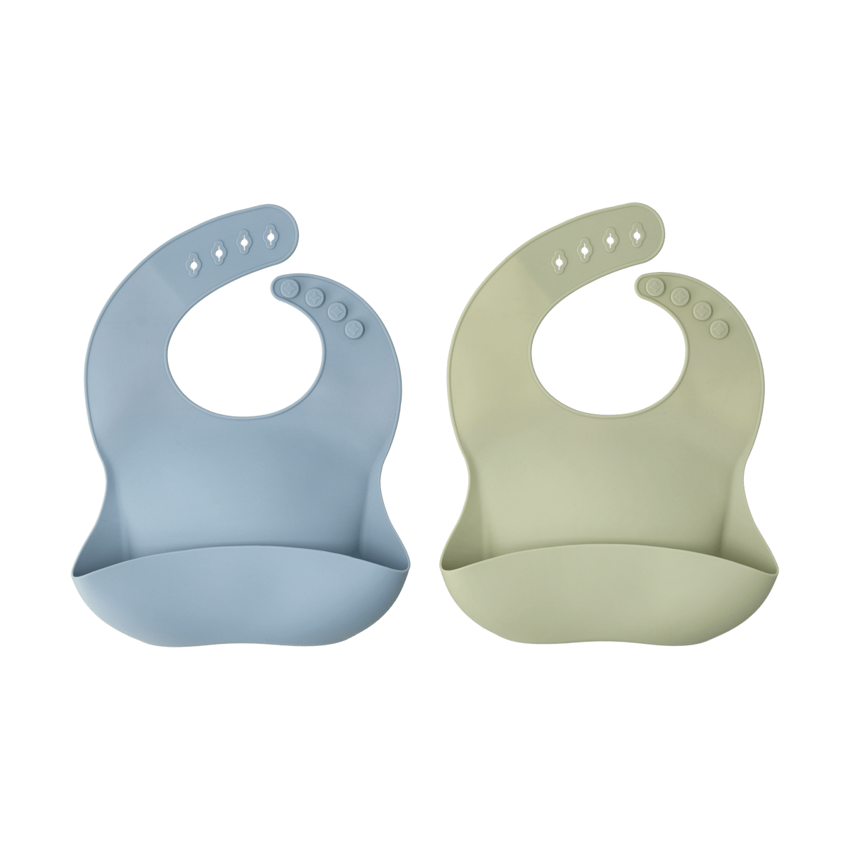 Scandi Living Bavoir en silicone Silly, 2 pièces’ Vert-bleu