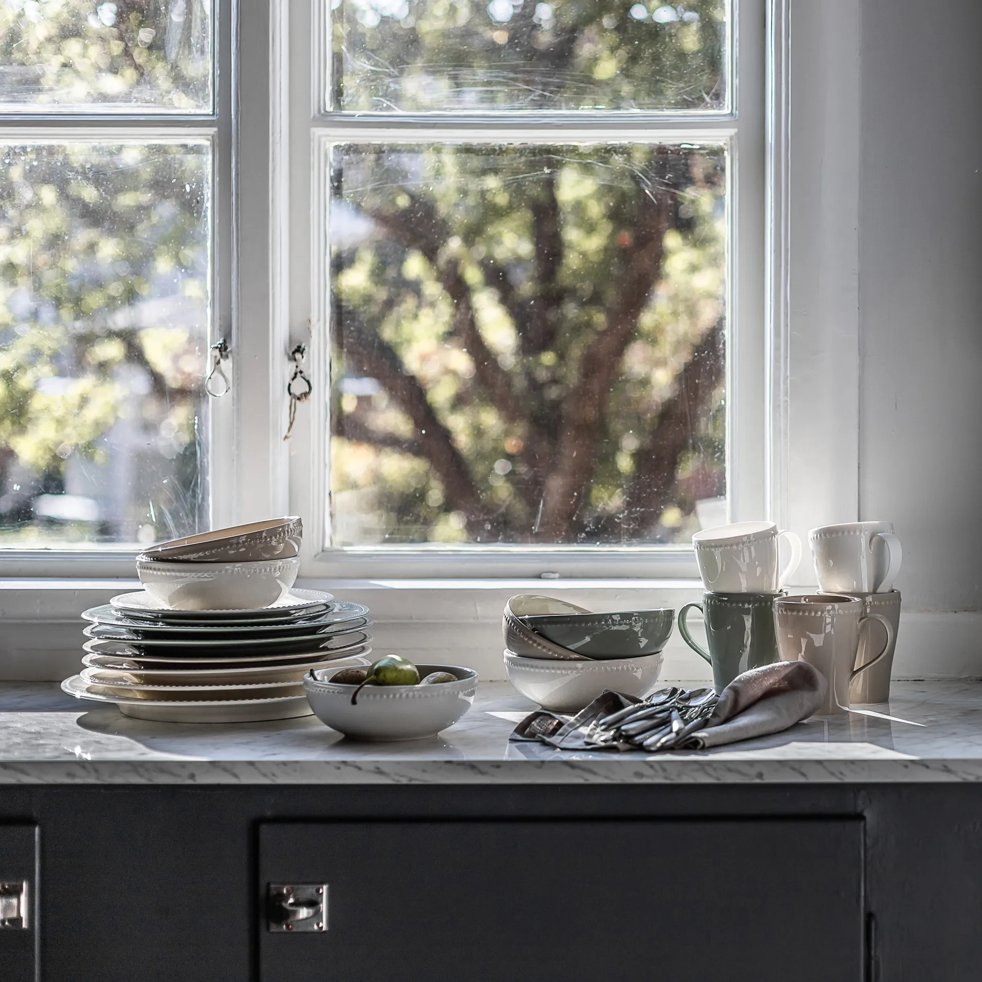 Bol Dots 60cl Lot de 4, Beige Scandi Living