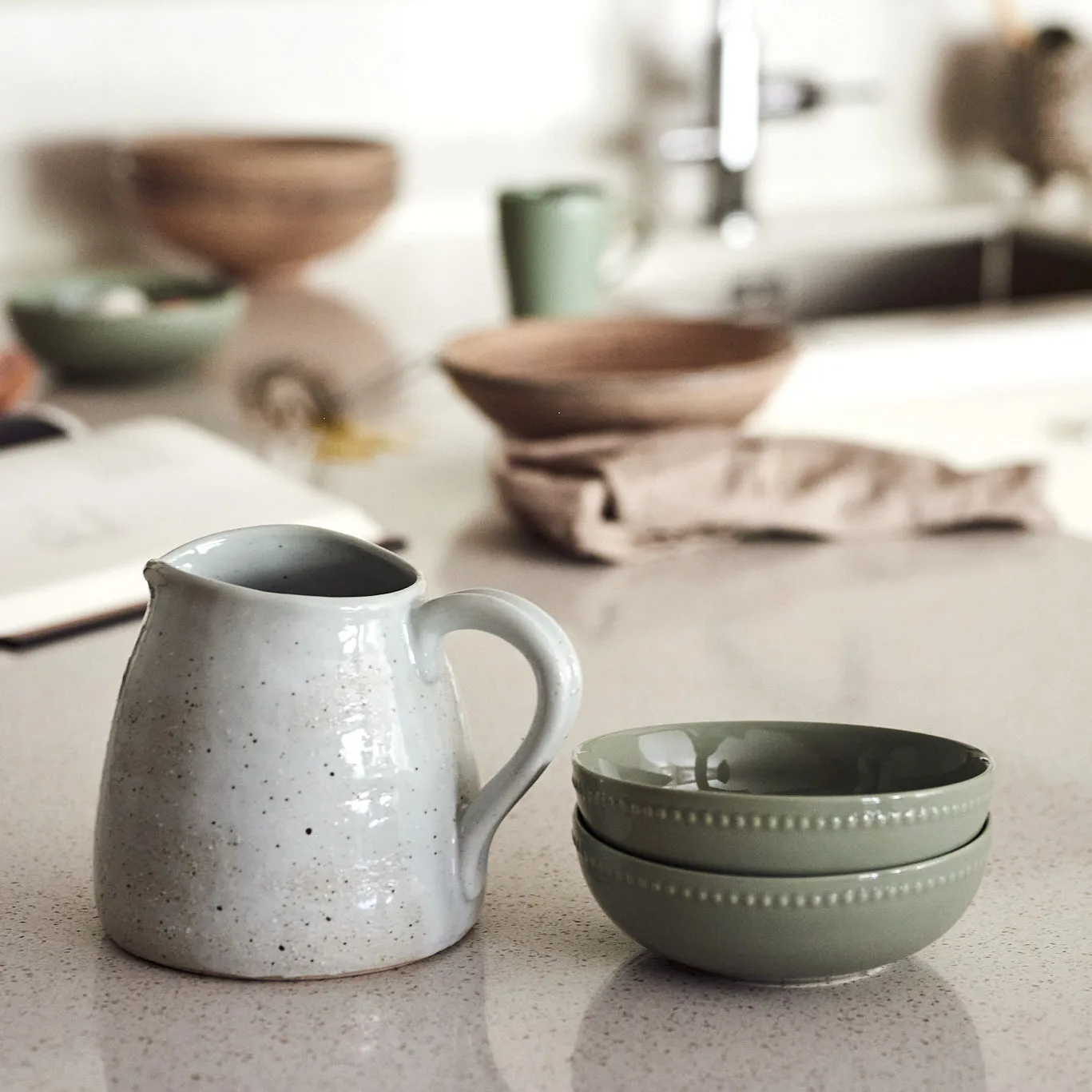 Bol Dots 60cl Lot de 4, Vert Scandi Living