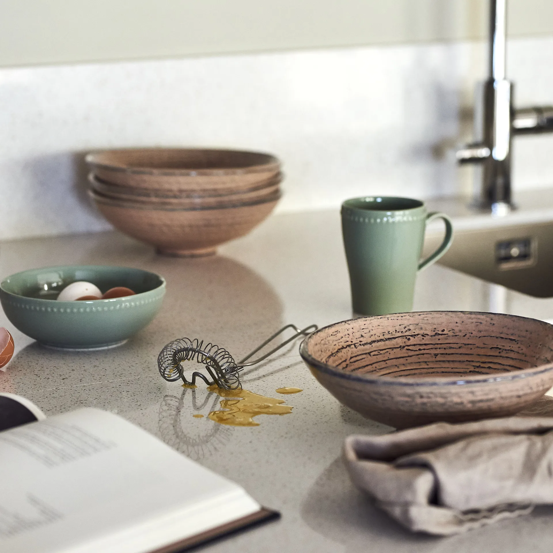 Bol Dots 60cl Lot de 4, Vert Scandi Living