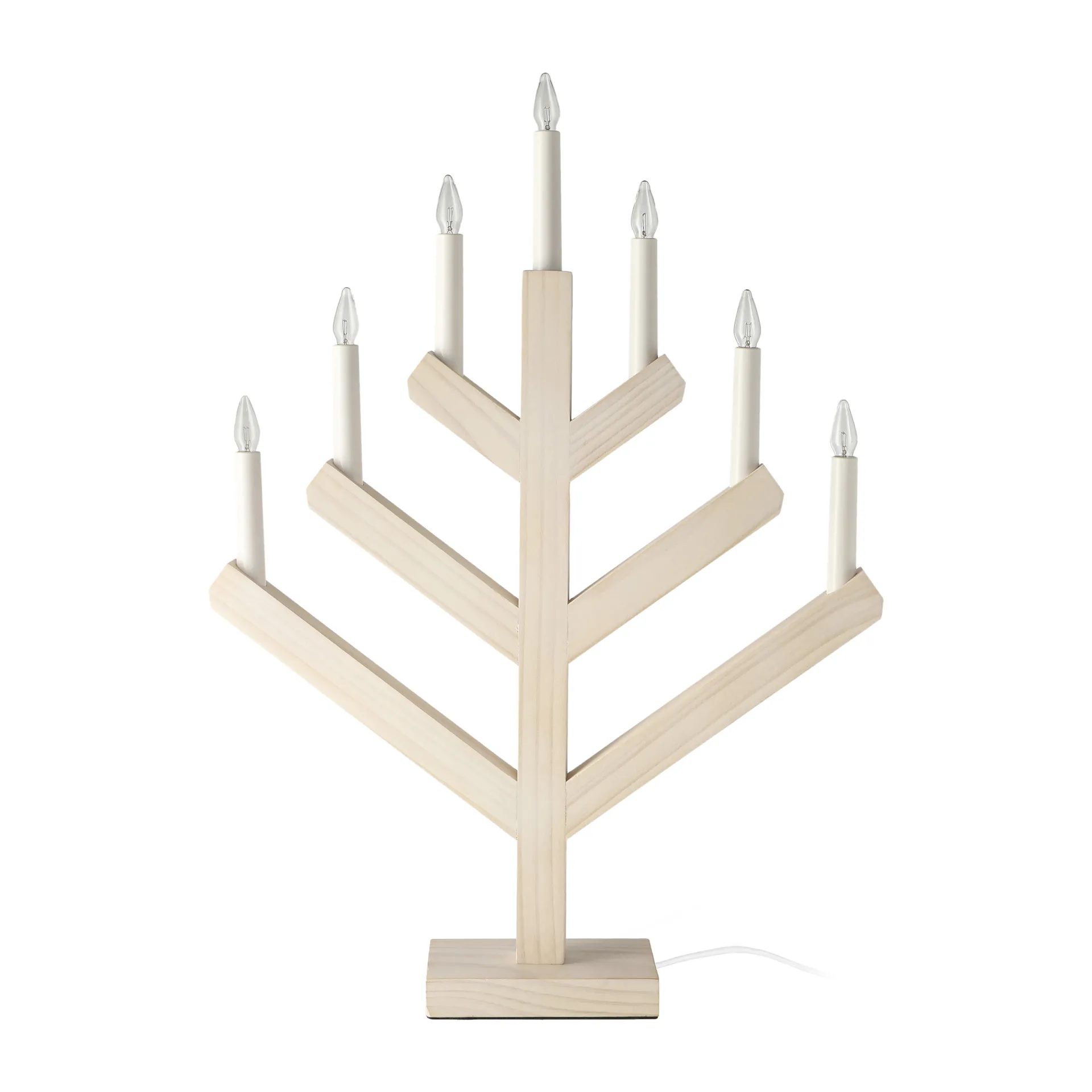Bougeoir de l'avent Pine 62 cm, Blanc émaillé Scandi Living