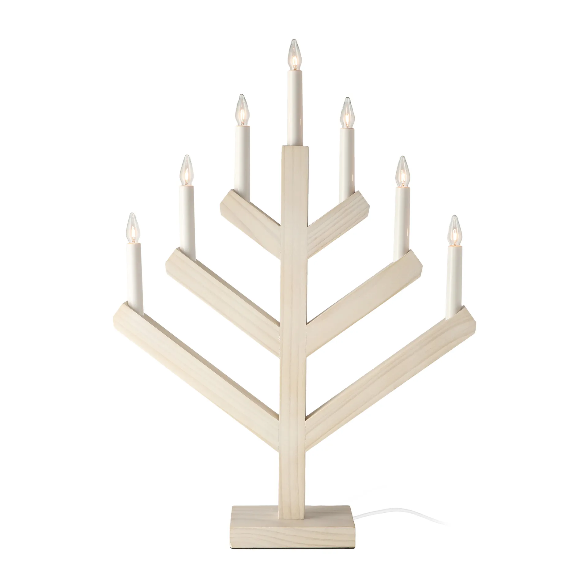 Bougeoir de l'avent Pine 62 cm, Blanc émaillé Scandi Living
