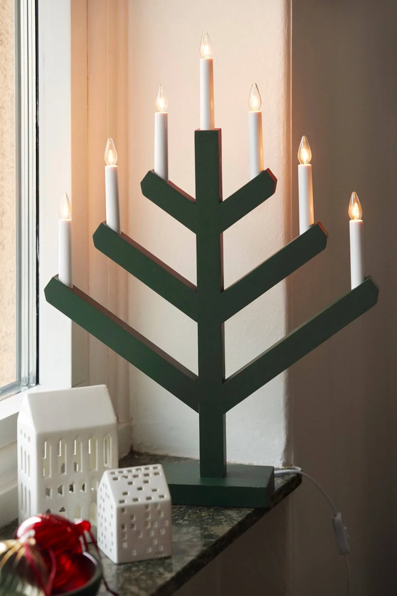 Bougeoir de l'avent Pine 62 cm, Vert Scandi Living