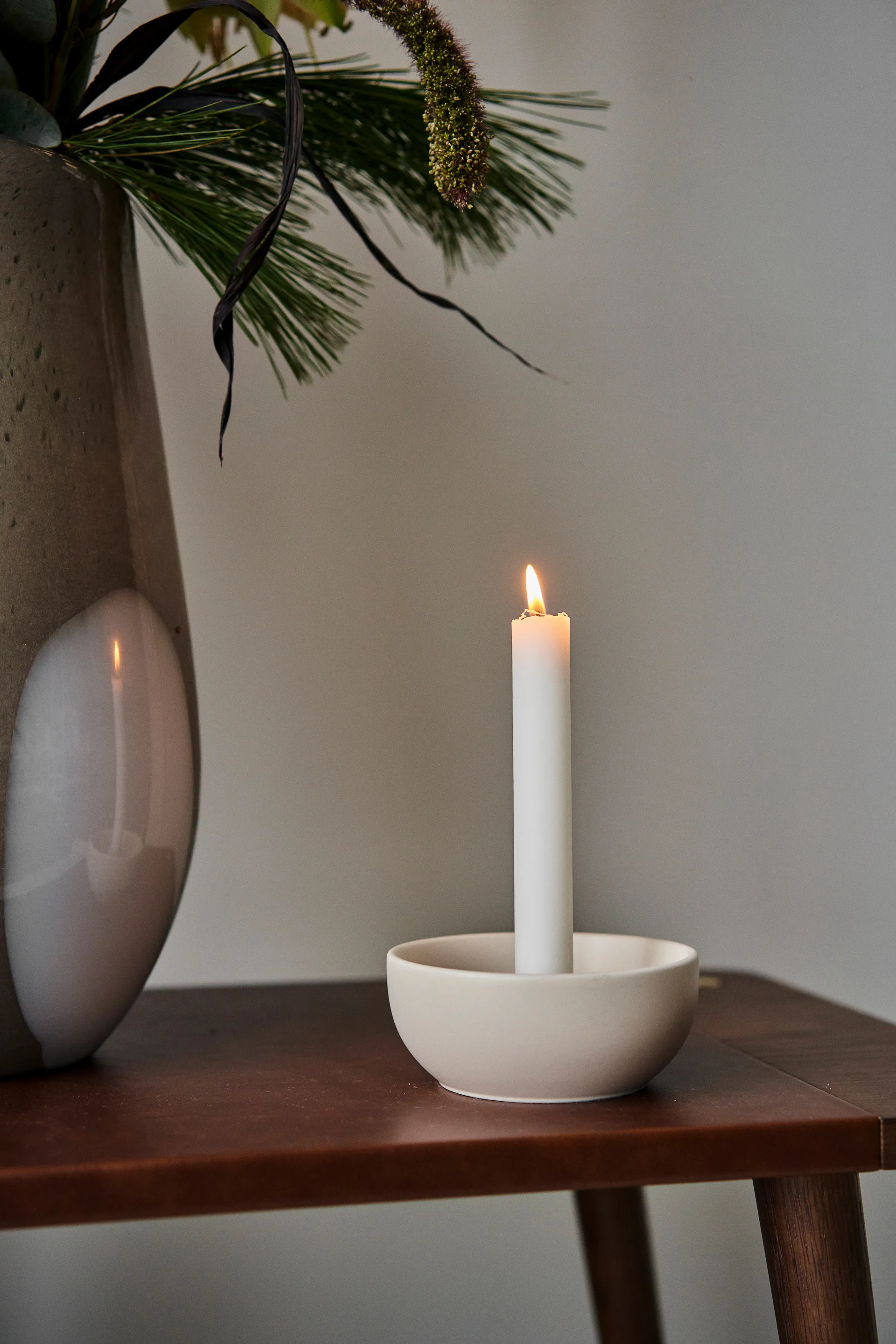 Bougeoir Valley Ø12 cm, Beige Scandi Living