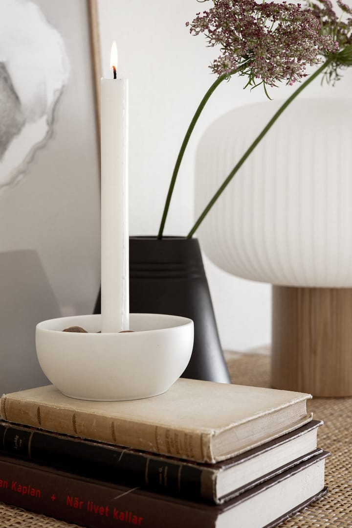Bougeoir Valley Ø12 cm, Blanc Scandi Living