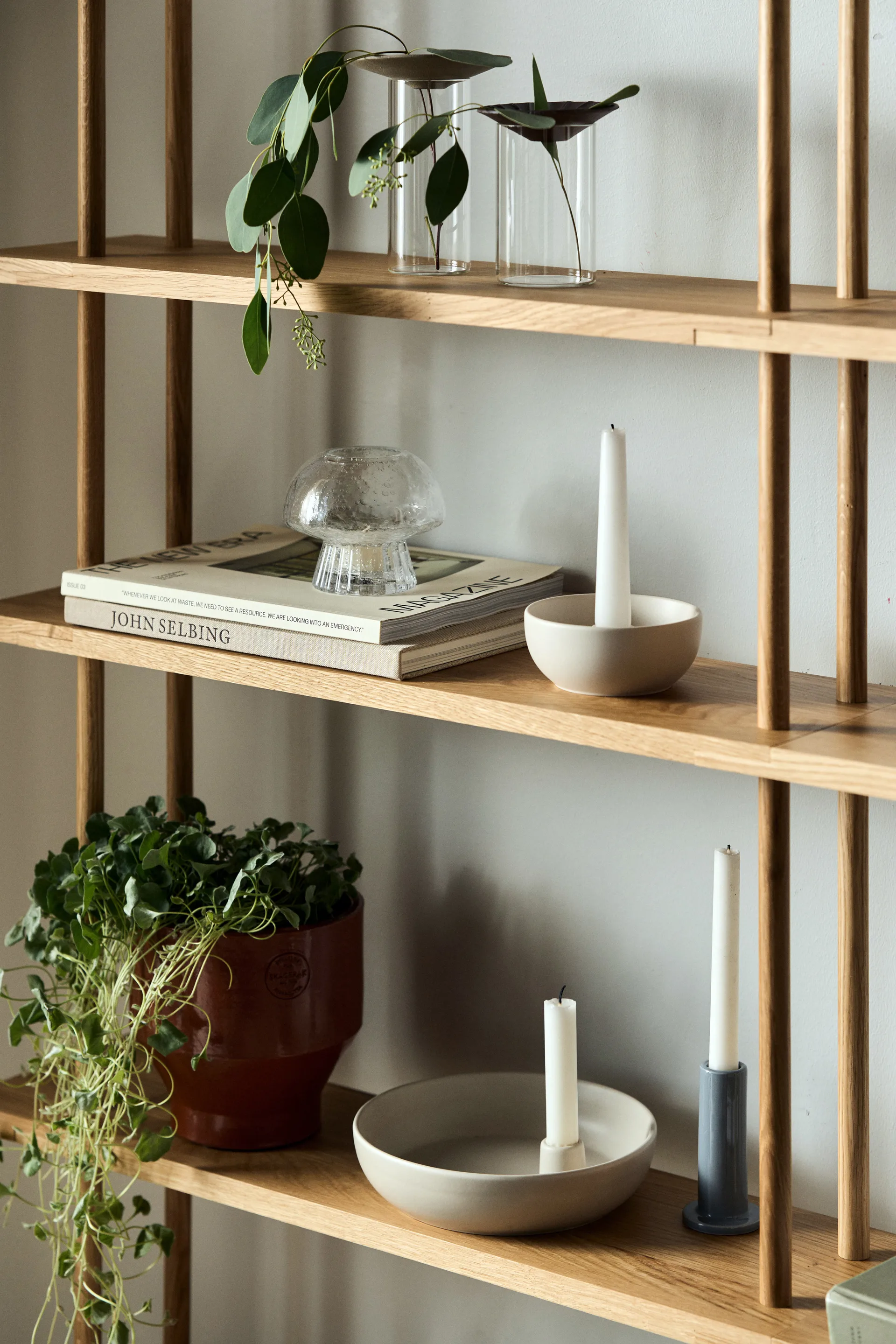 Bougeoir Valley Ø21 cm, Beige Scandi Living