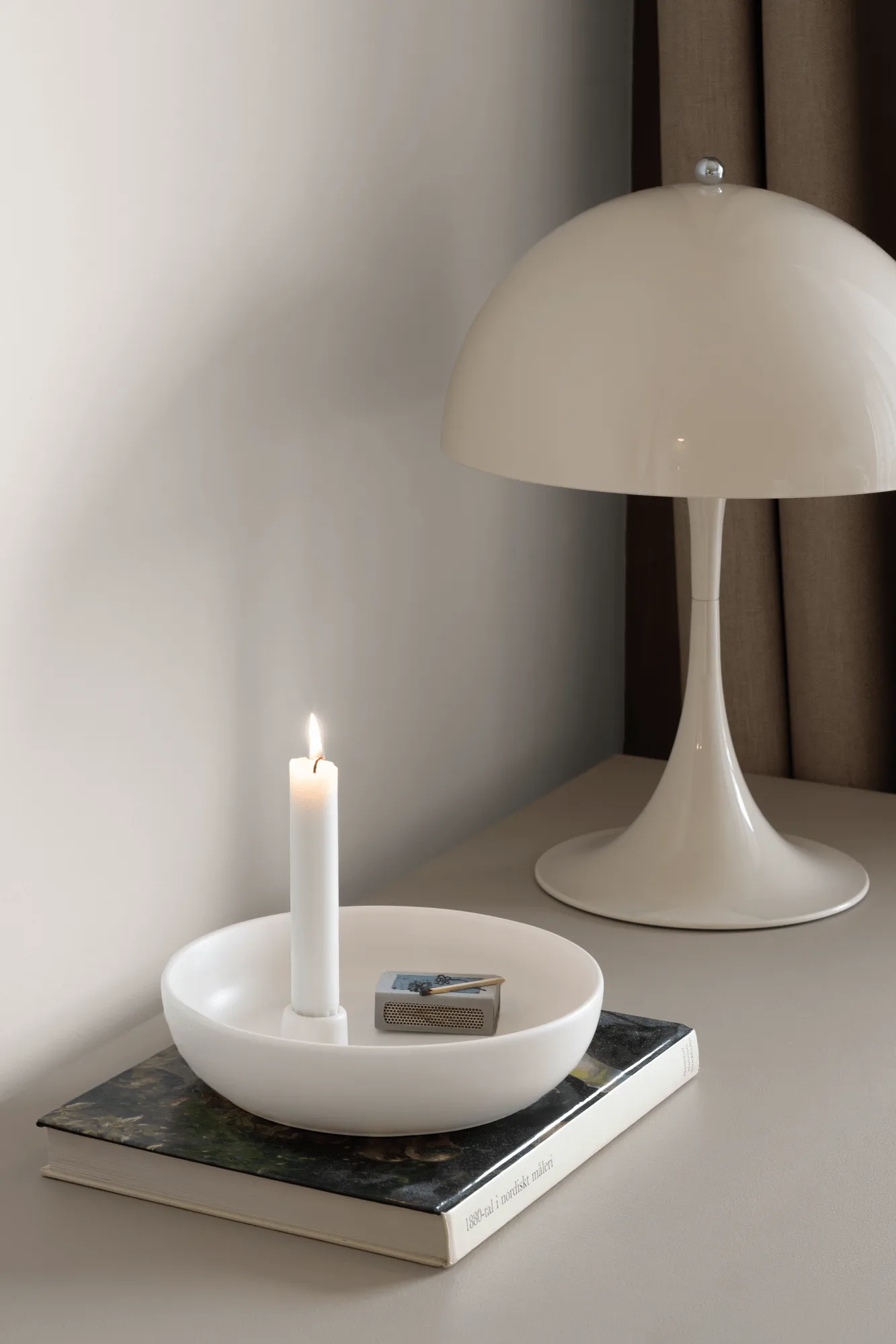 Bougeoir Valley Ø21 cm, Blanc Scandi Living