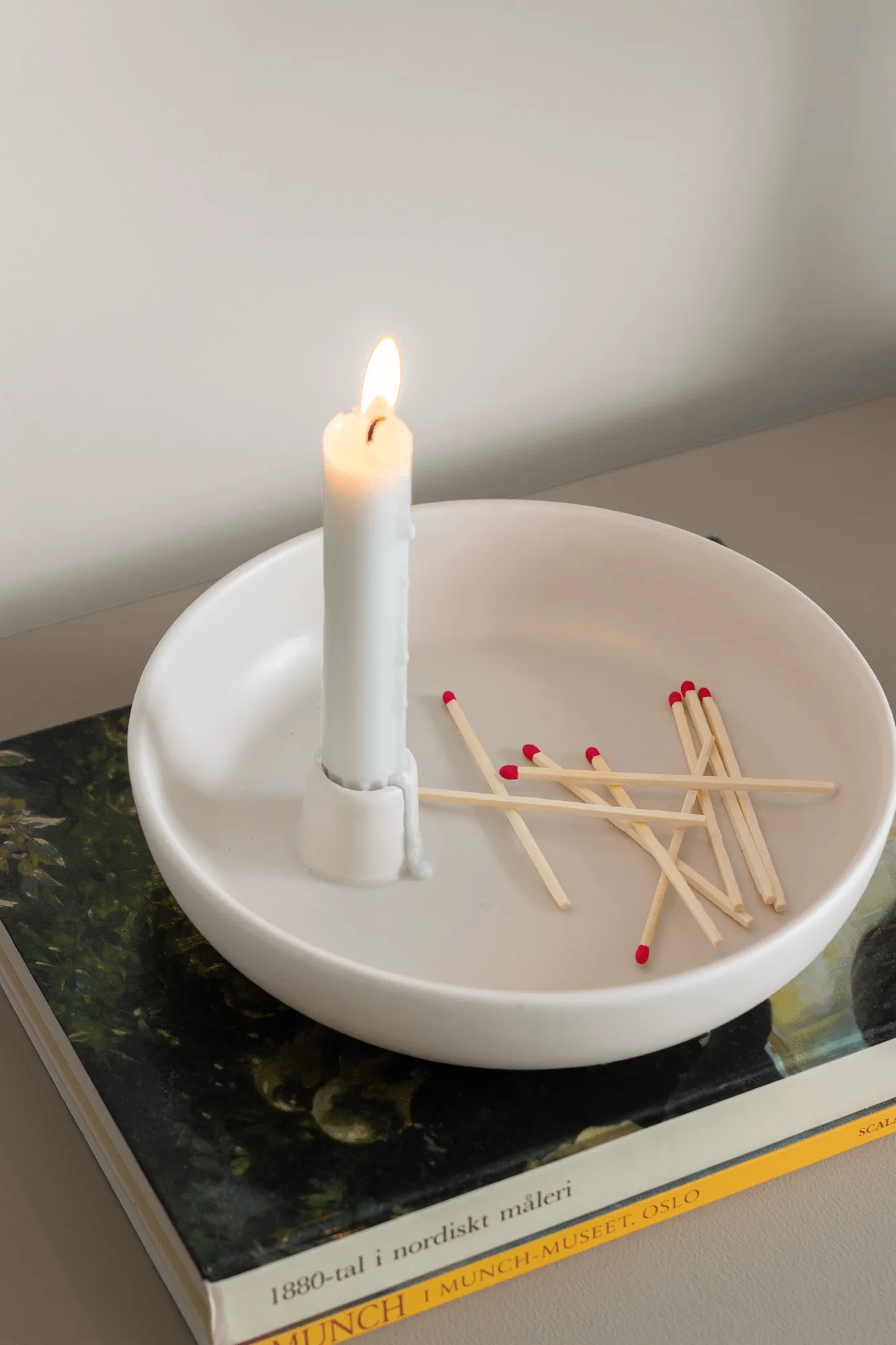 Bougeoir Valley Ø21 cm, Blanc Scandi Living