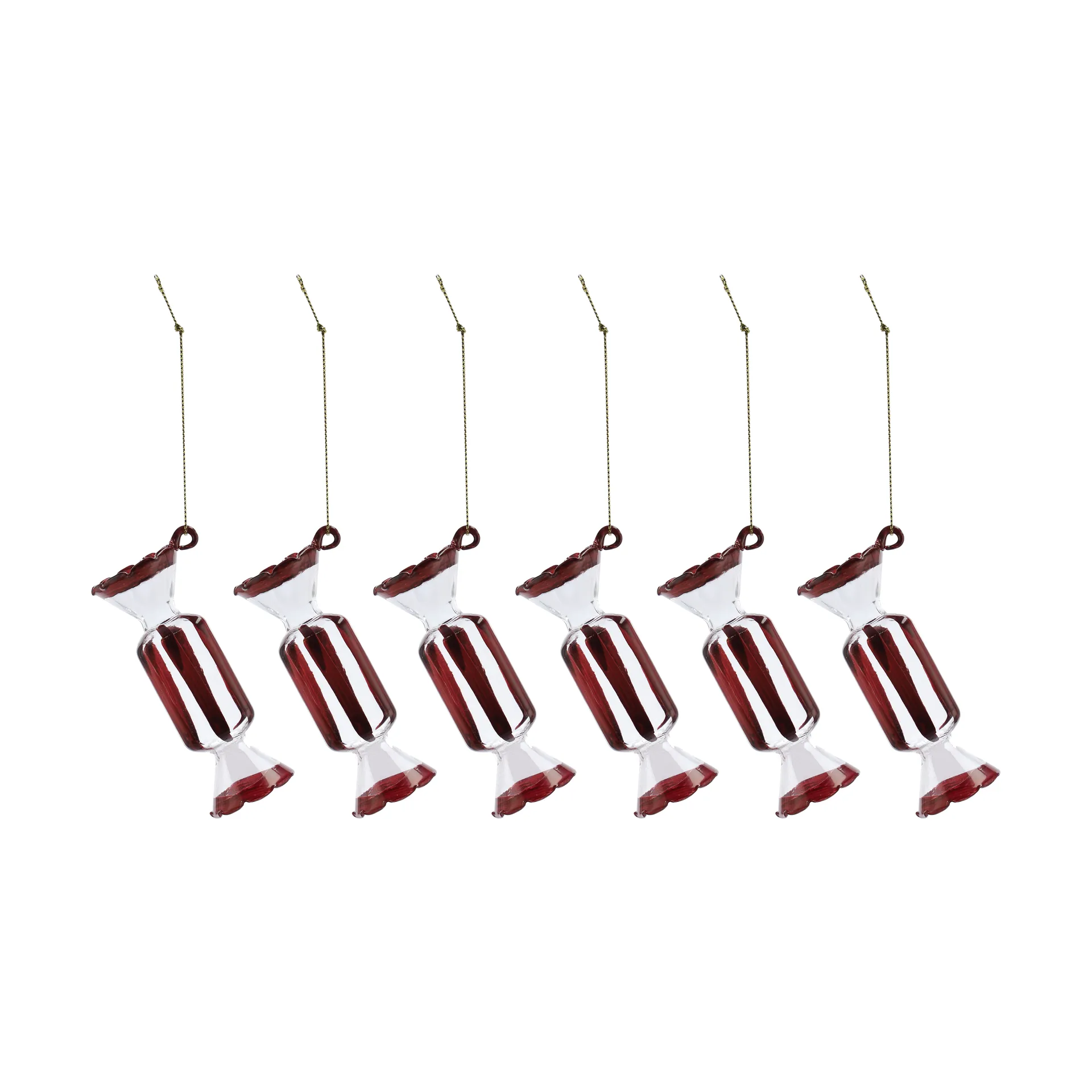 Boule de Noël Bonbons, 6-pack, Rouge Scandi Living