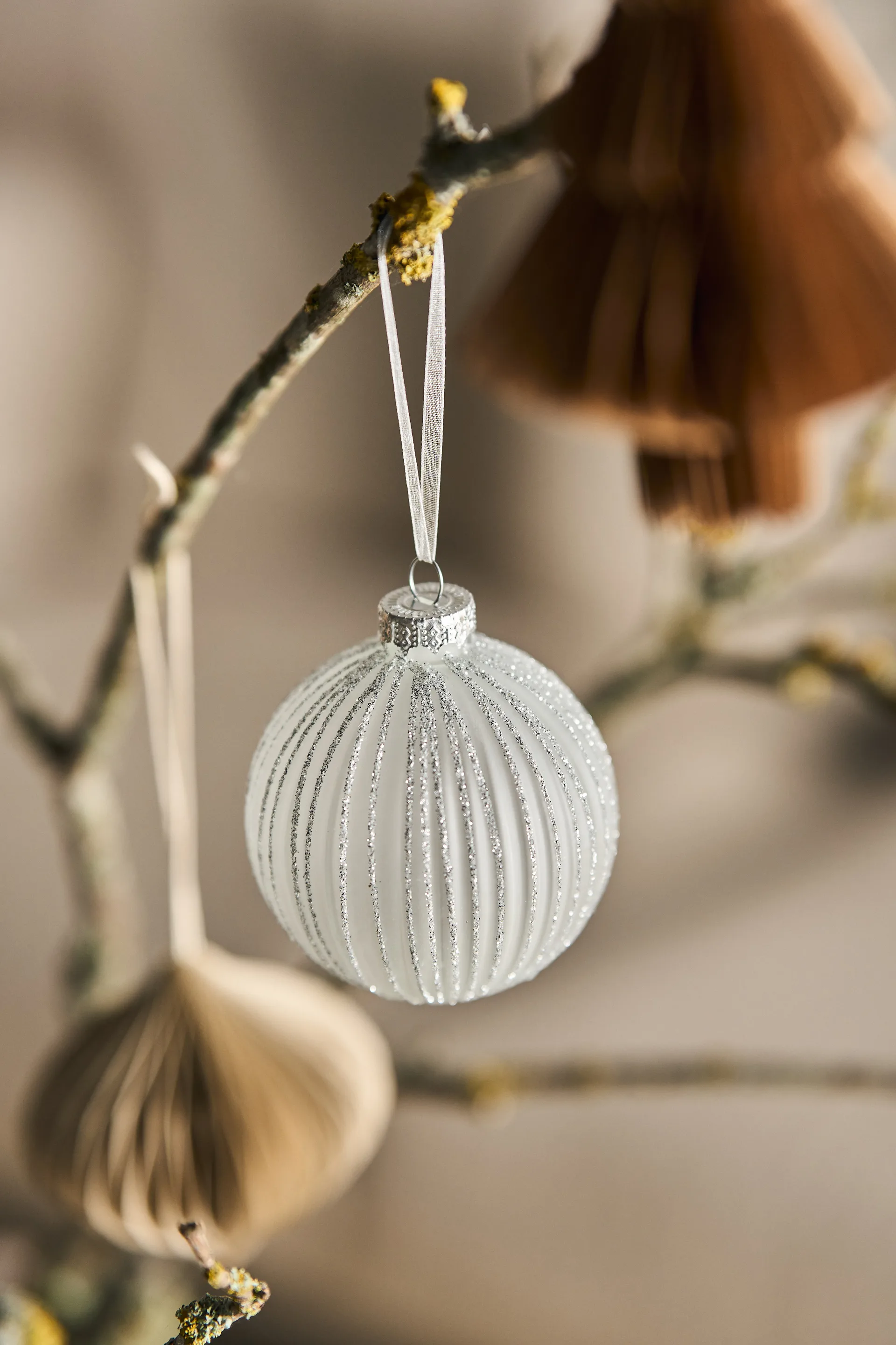 Boule de Noël Holiday lot de 6, Blanc Scandi Living