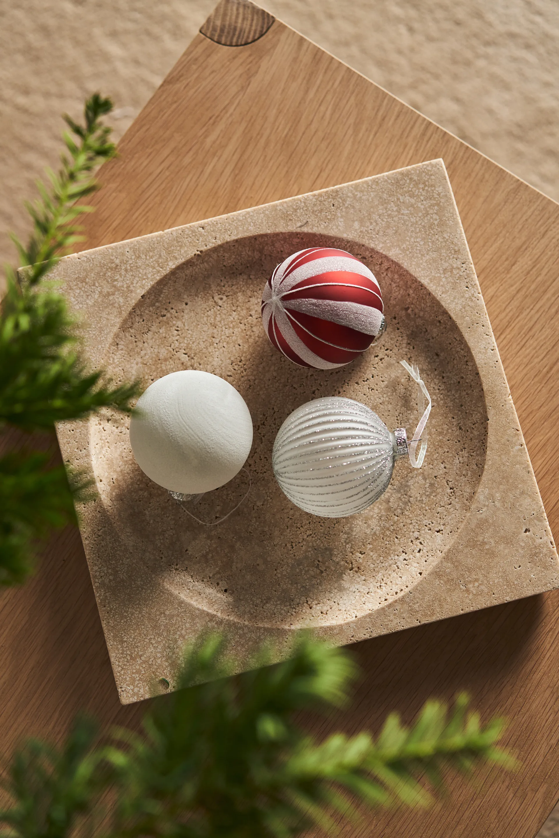 Boule de Noël Holiday lot de 6, Blanc Scandi Living