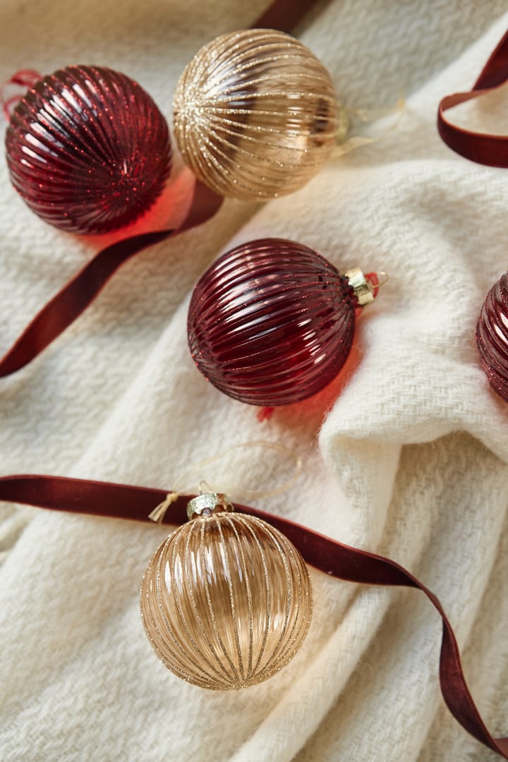 Boule de Noël Holiday lot de 6, Rouge Scandi Living