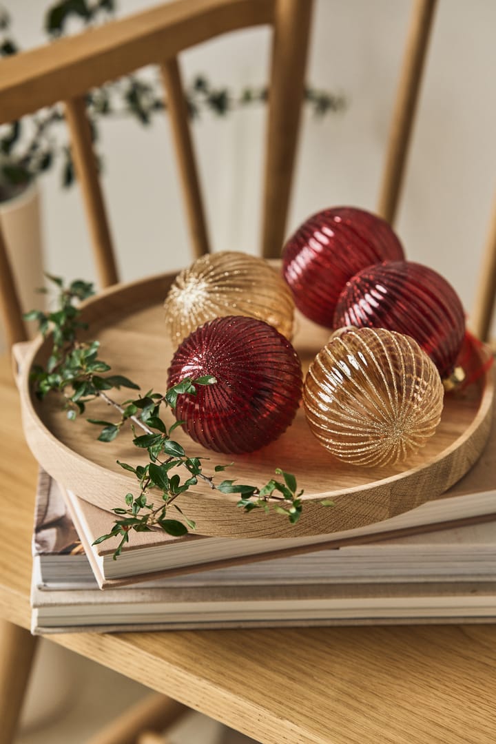 Boule de Noël Holiday lot de 6, Rouge Scandi Living