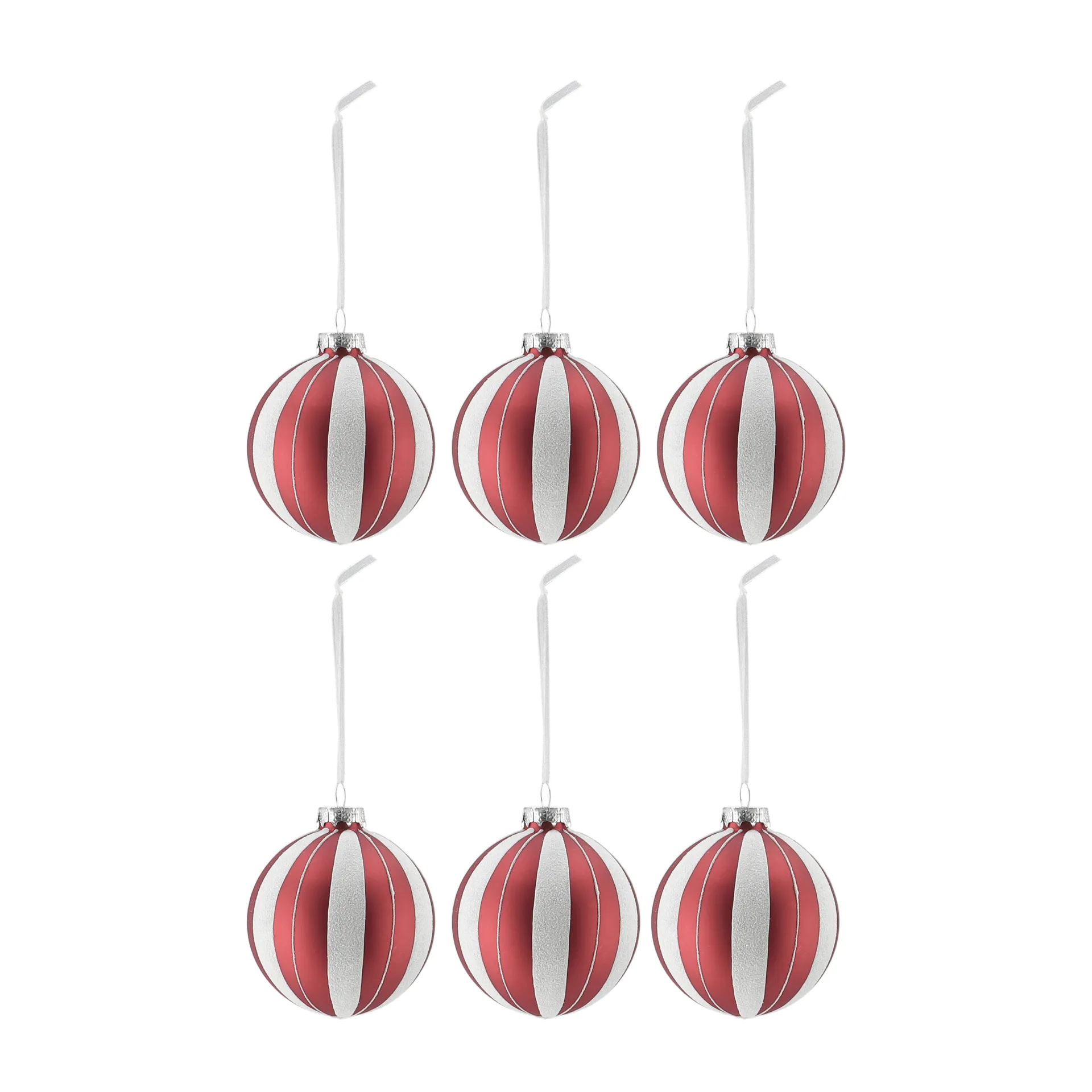 Boule de Noël Tradition lot de 6, Rouge/blanc Scandi Living