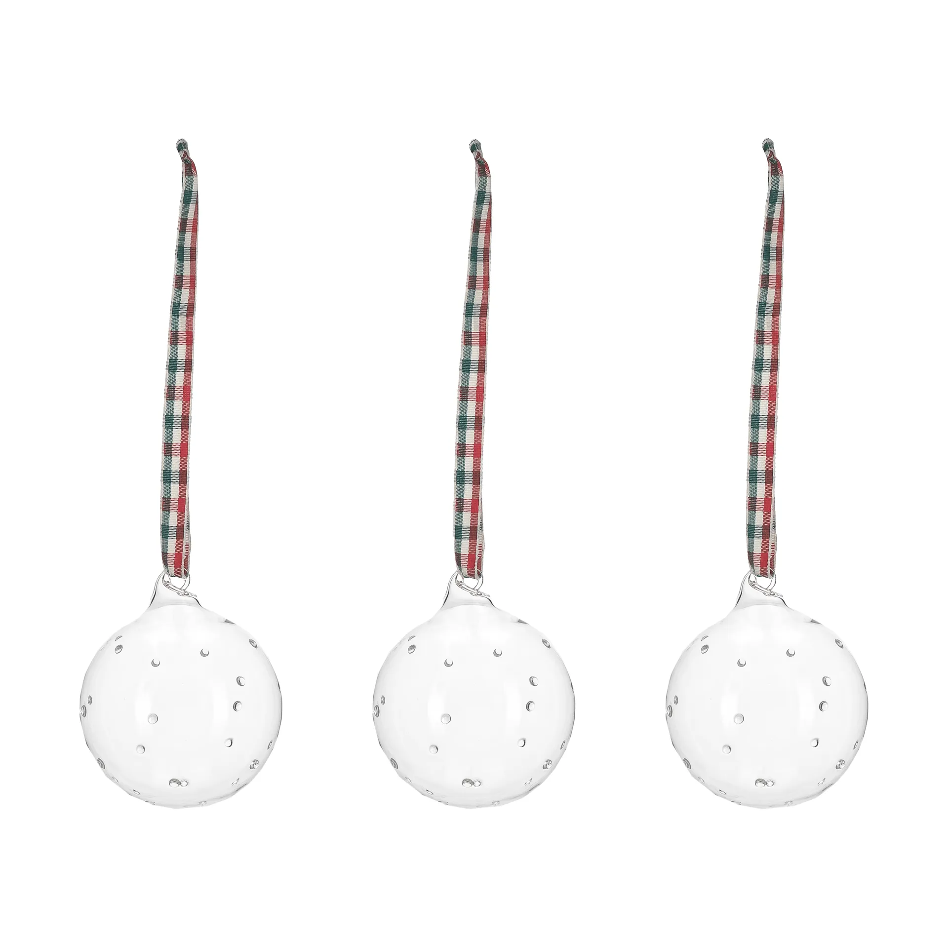 Boule de sapin avec nœud Grace Lot de 3, Blanc Scandi Living