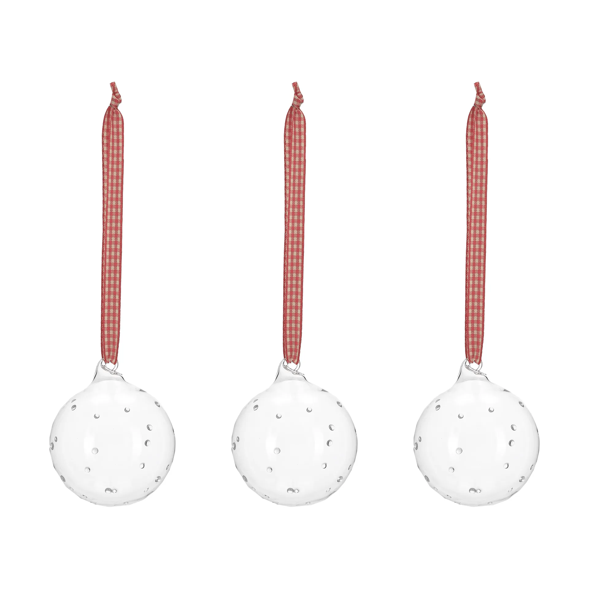 Boule de sapin avec nœud Grace Lot de 3, Rouge Scandi Living