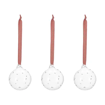 Boule de sapin avec nœud Grace Lot de 3 - Rouge - Scandi Living