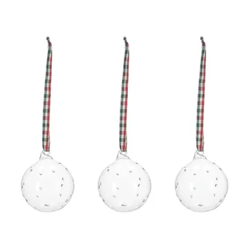 Boule de sapin avec nœud Grace Lot de 3 - Rouge - Scandi Living