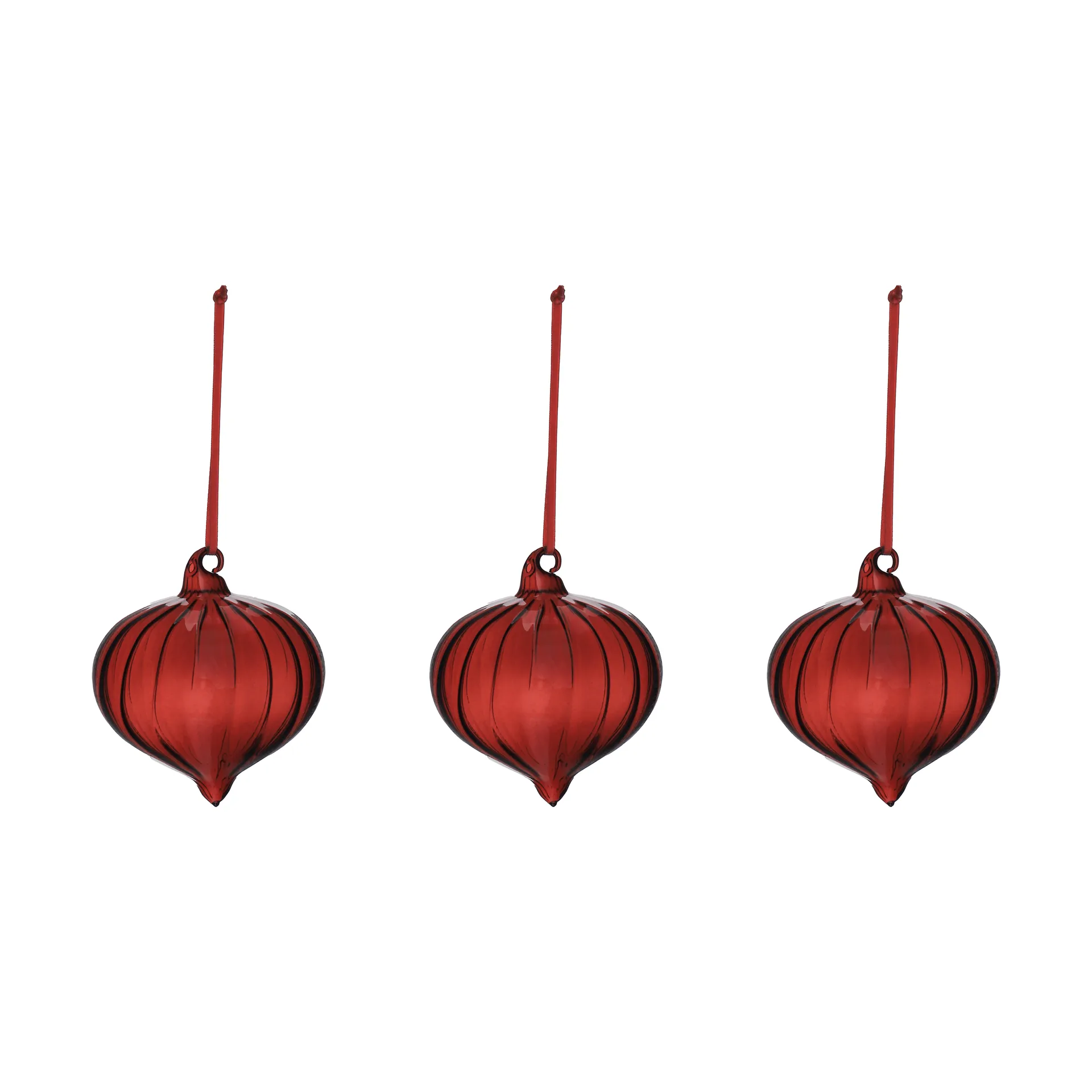 Boule de sapin Whisper Lot de 3, Rouge Scandi Living