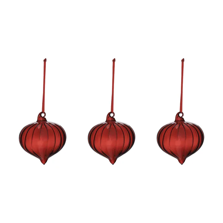 Boule de sapin Whisper Lot de 3 - Rouge - Scandi Living