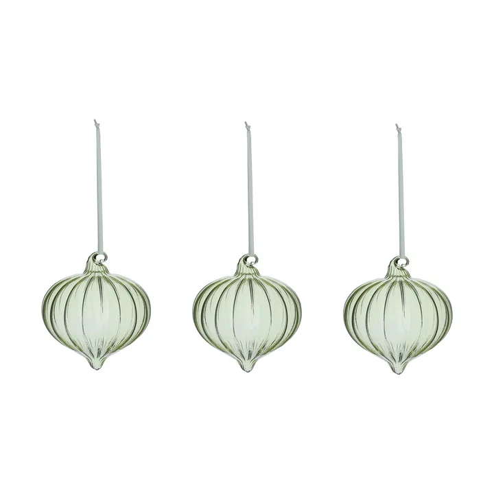 Boule de sapin Whisper Lot de 3 - Vert - Scandi Living