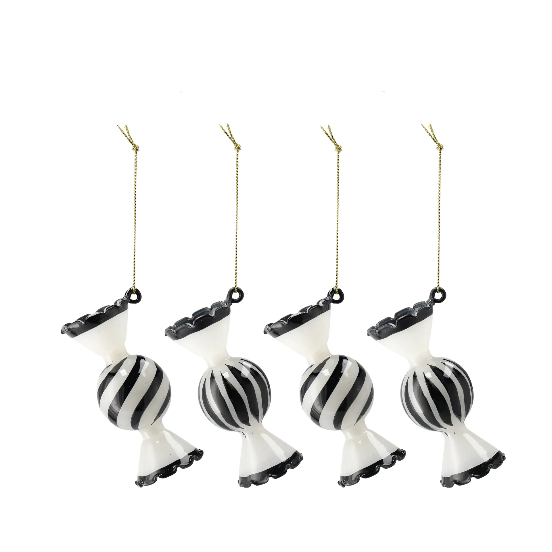 Boules de Noël Jolly, lot de 4, Blanc Scandi Living