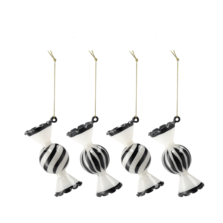 Boules de Noël Jolly, lot de 4 - Blanc - Scandi Living