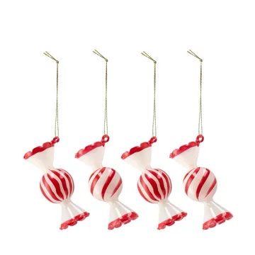 Boules de Noël Jolly, lot de 4 - Rouge - Scandi Living