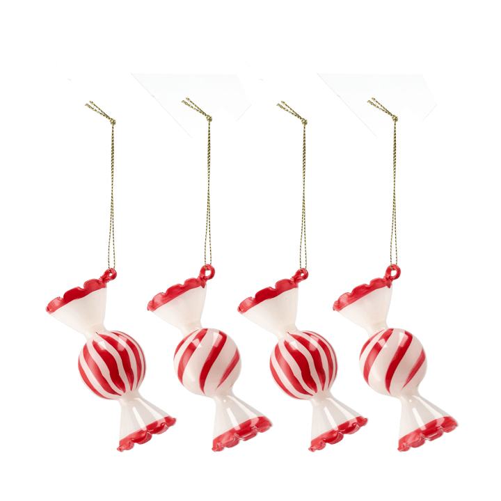 Boules de Noël Jolly, lot de 4 - Rouge - Scandi Living