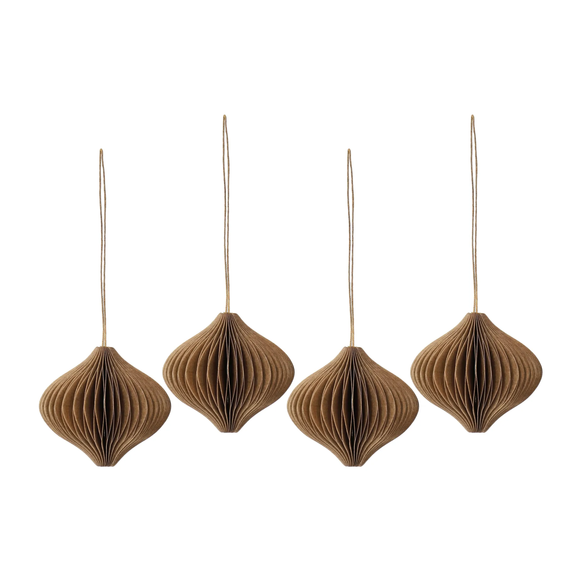 Boules de Noël Onion lot de 4, Naturel Scandi Living