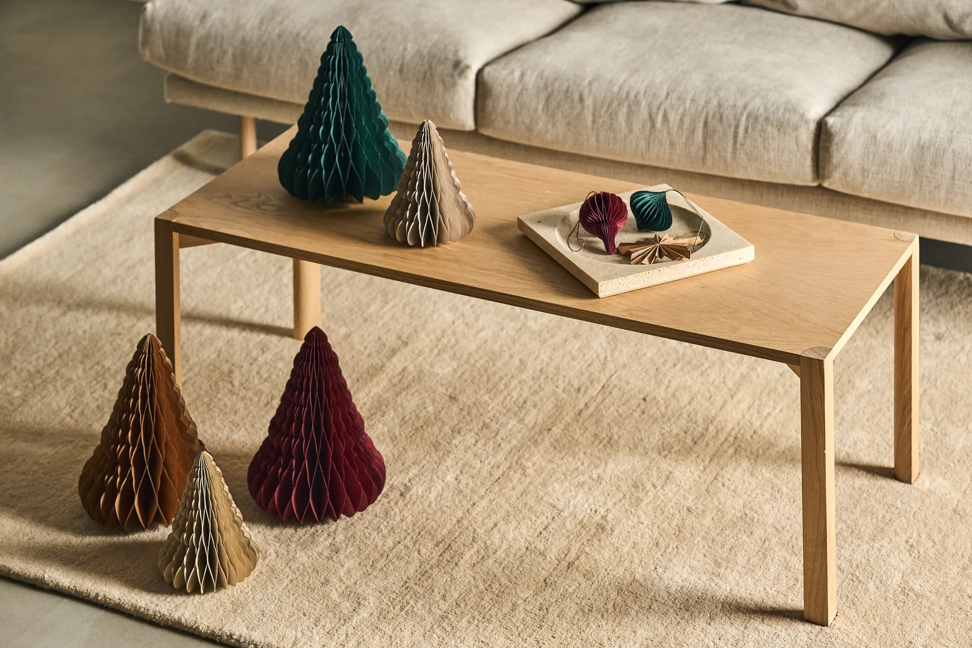 Boules de Noël Onion lot de 4, Vert forêt Scandi Living