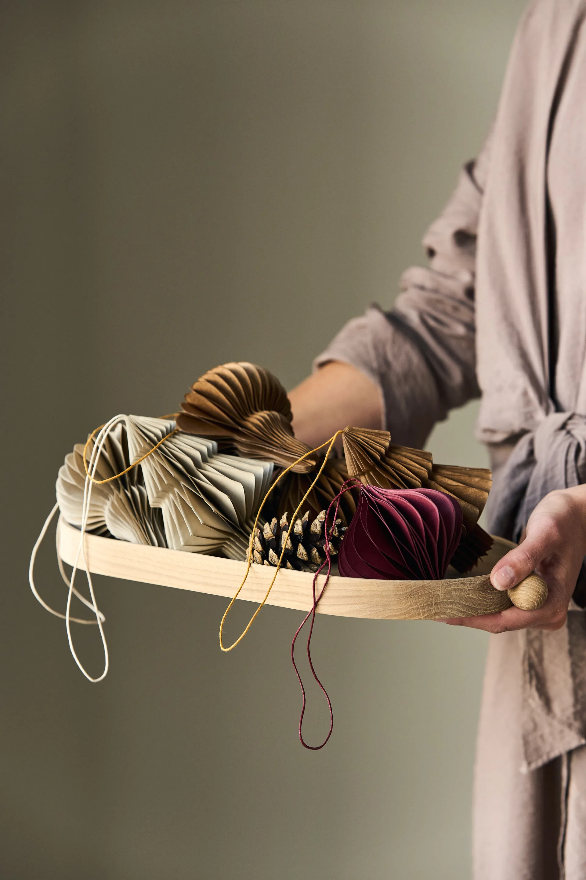 Boules de Noël Spira lot de 4, Naturel Scandi Living