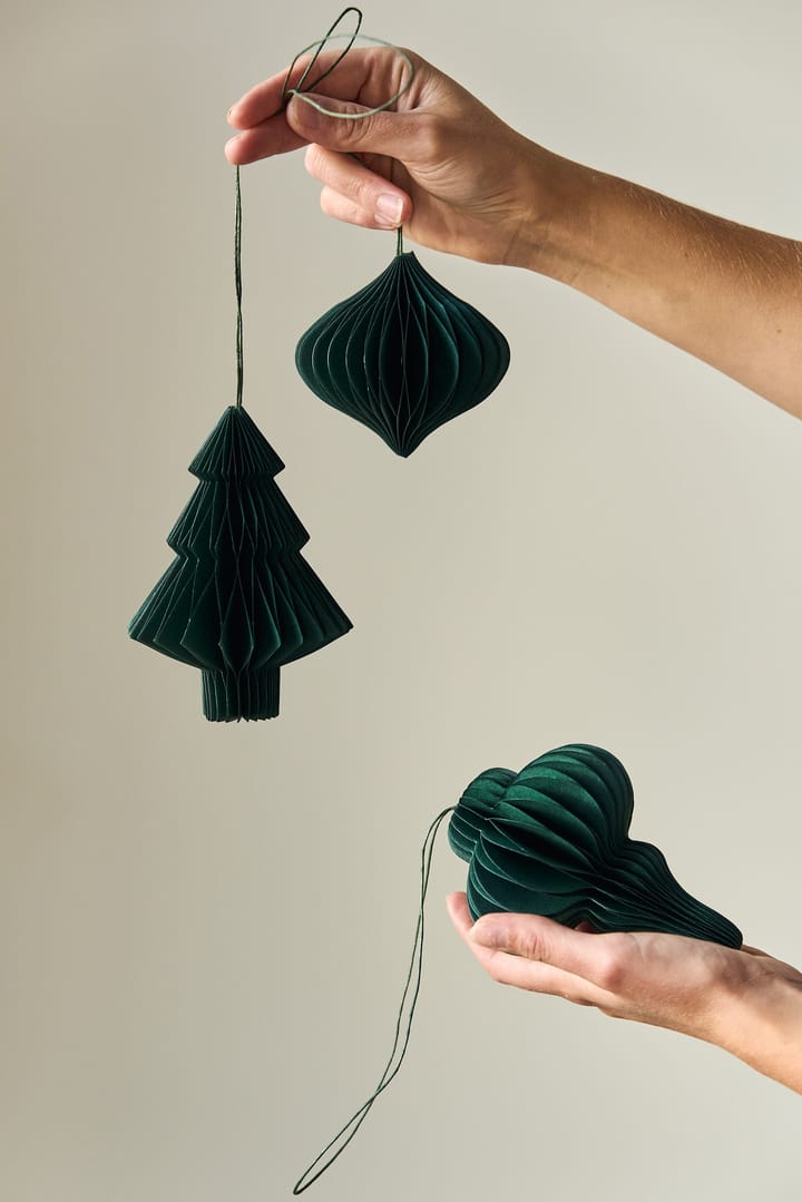 Boules de Noël Spira lot de 4, Vert forêt Scandi Living