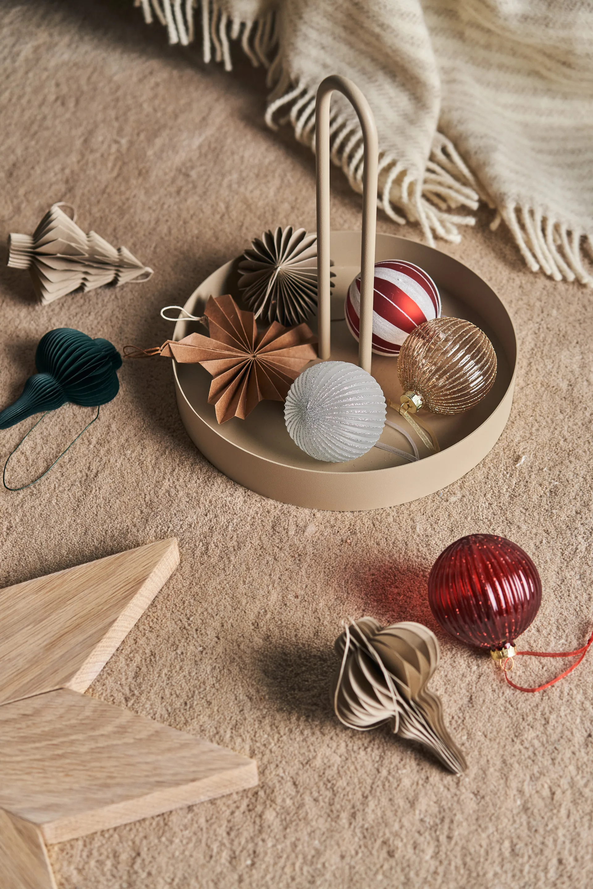 Boules de Noël Spira lot de 4, Vert forêt Scandi Living