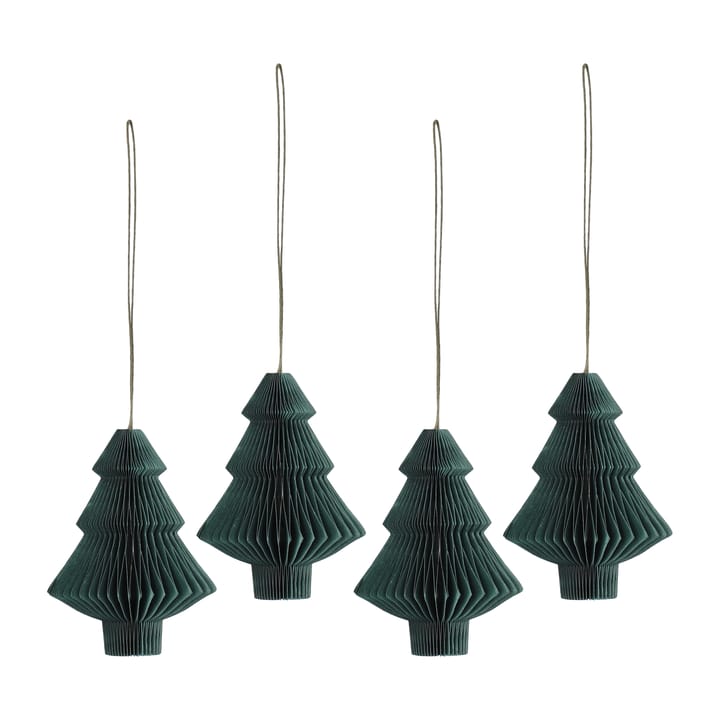 Boules de Noël Tree lot de 4 - Vert forêt - Scandi Living