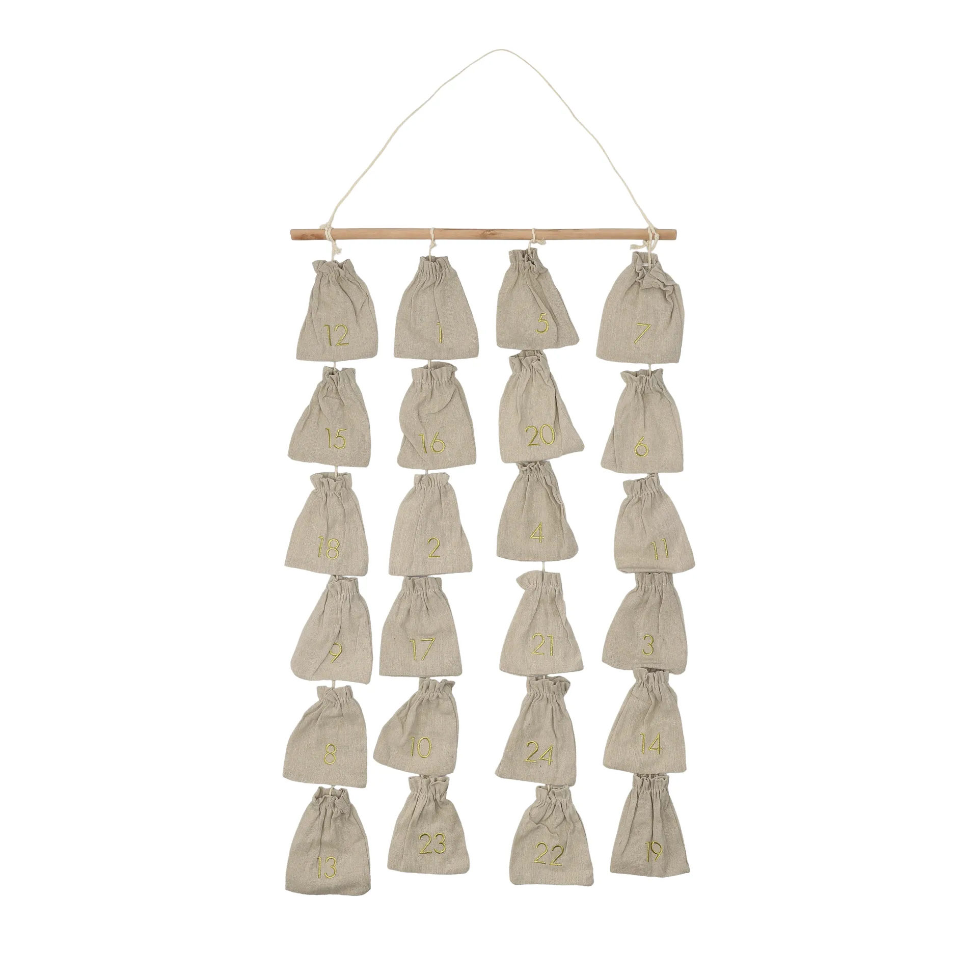 Calendrier de l'Avent Joyful 75 cm, Beige Scandi Living