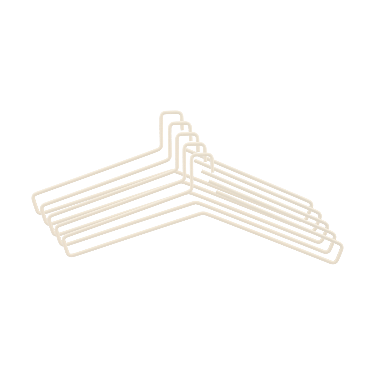Scandi Living Cintre Edge - lot de 5 Beige | Design Scandinave | Cintres & portants | Beige