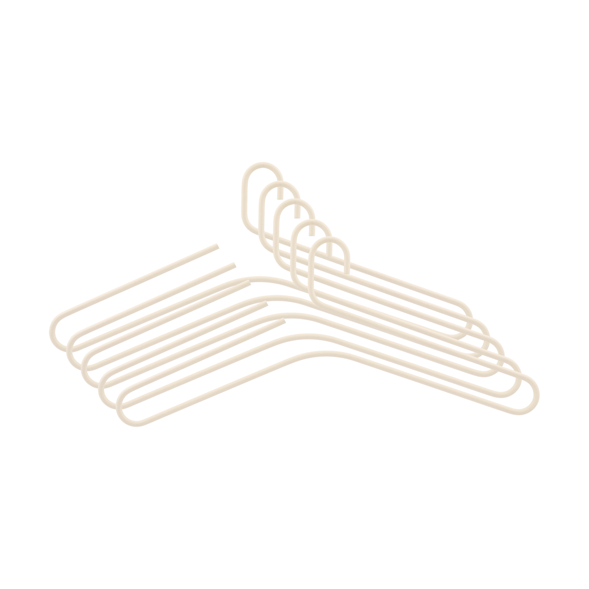 Scandi Living Cintre Smooth lot de 5 Beige | Design Scandinave | Cintres & portants | Beige