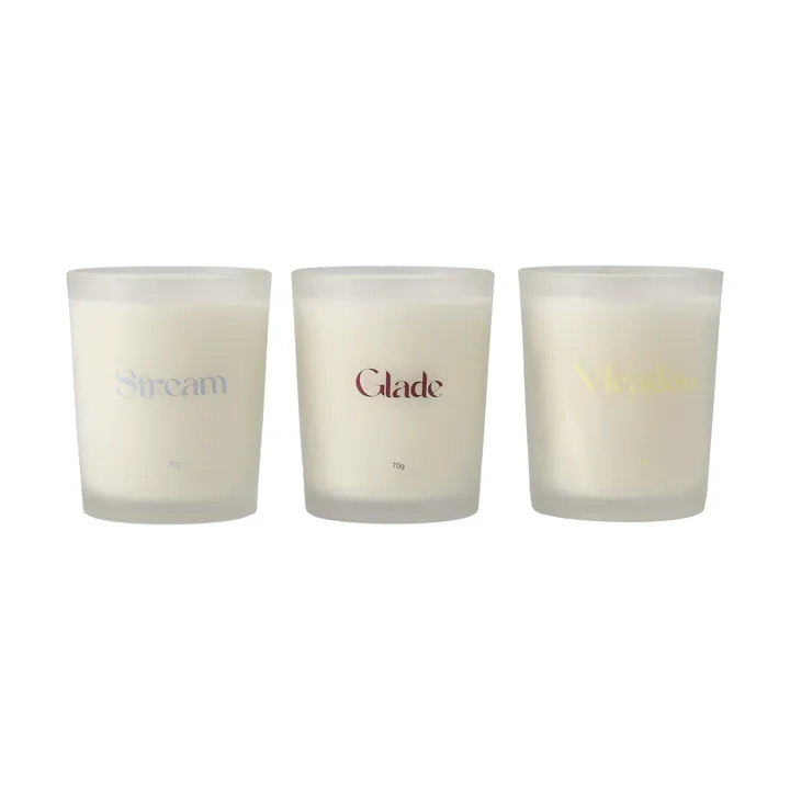Coffret cadeau Bougie parfumée 70g lot de 3 - Stream/Glade/Meadow - Scandi Living