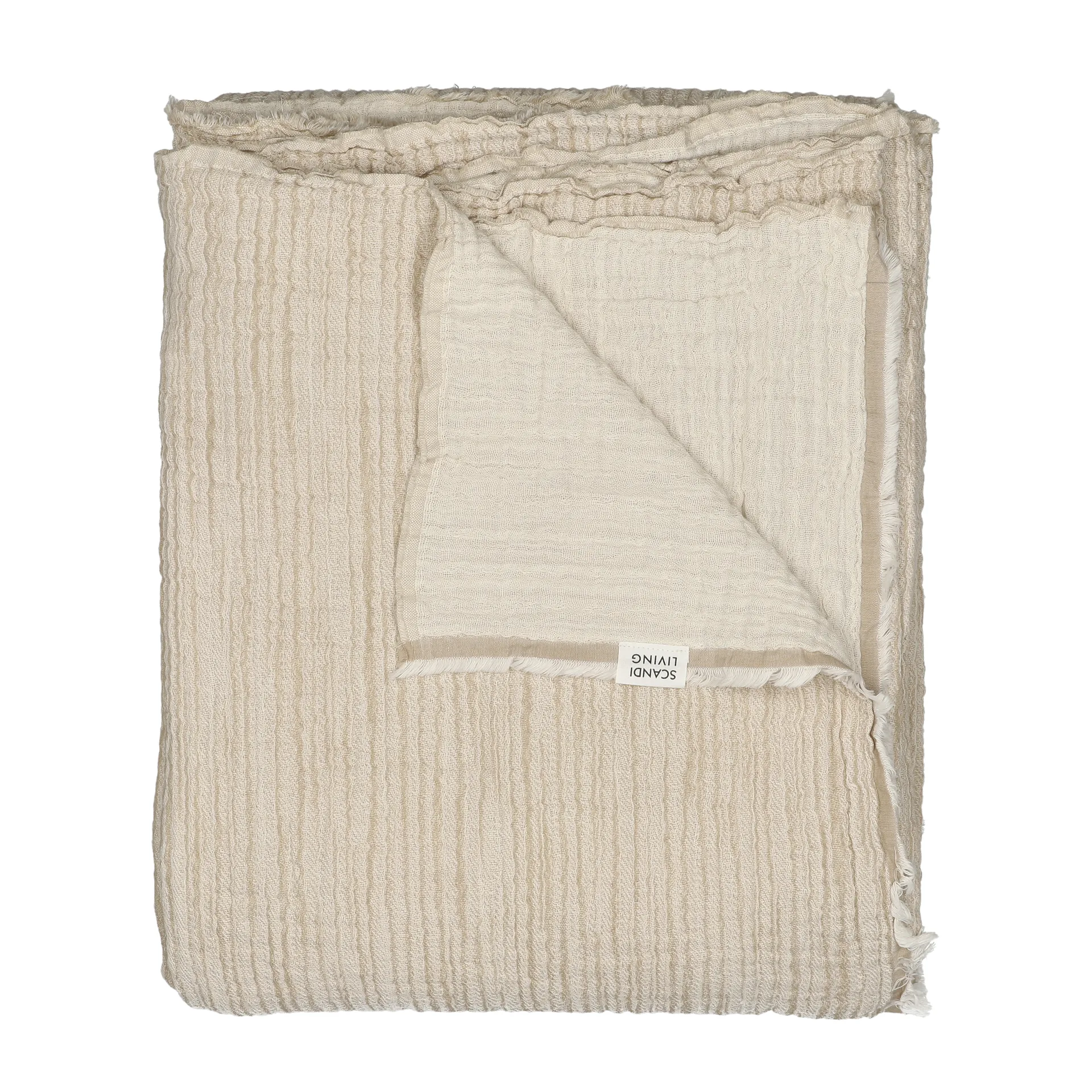 Couvre-lit Breeze 260x260cm, Beige Scandi Living