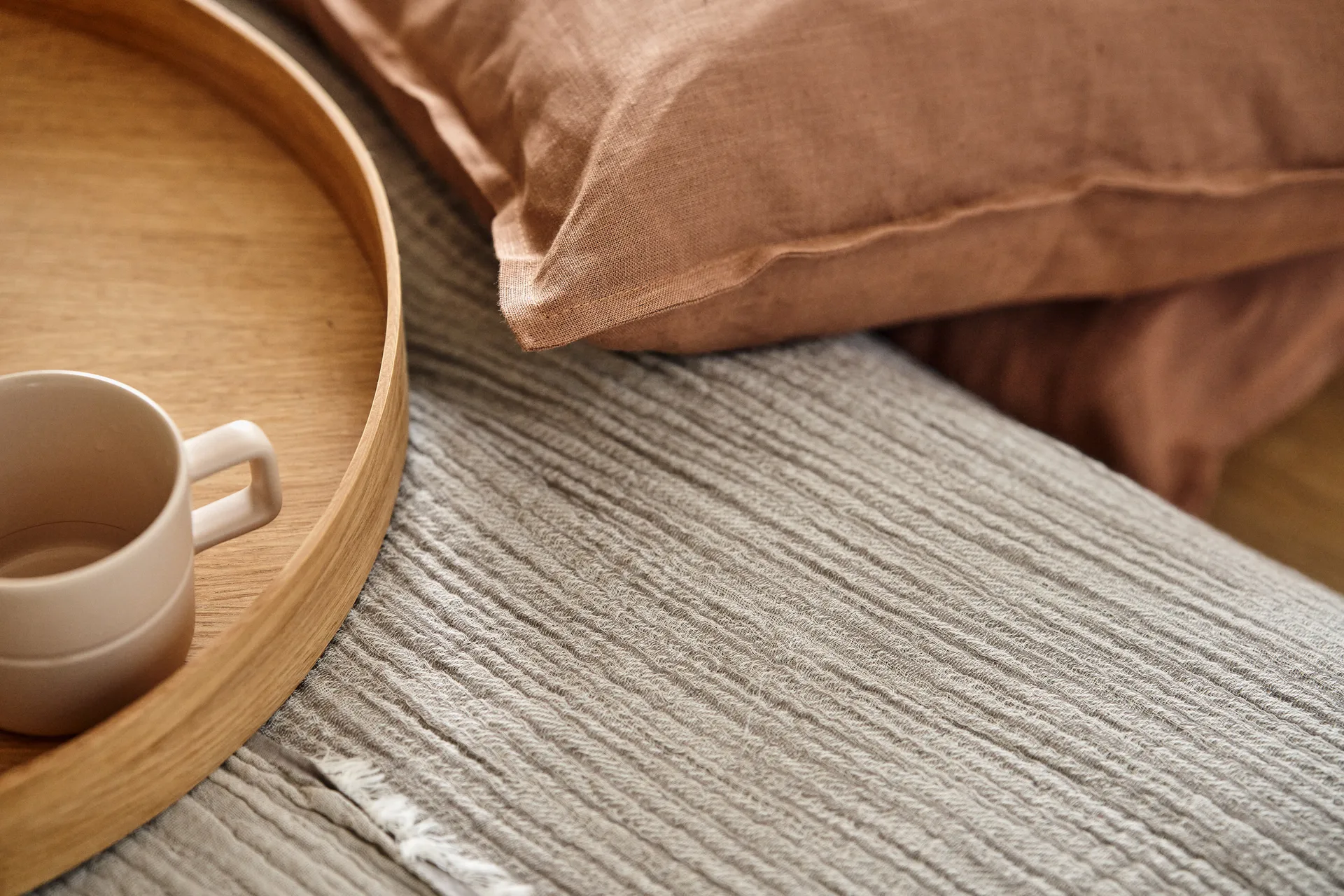 Couvre-lit Breeze 260x260cm, Gris Scandi Living