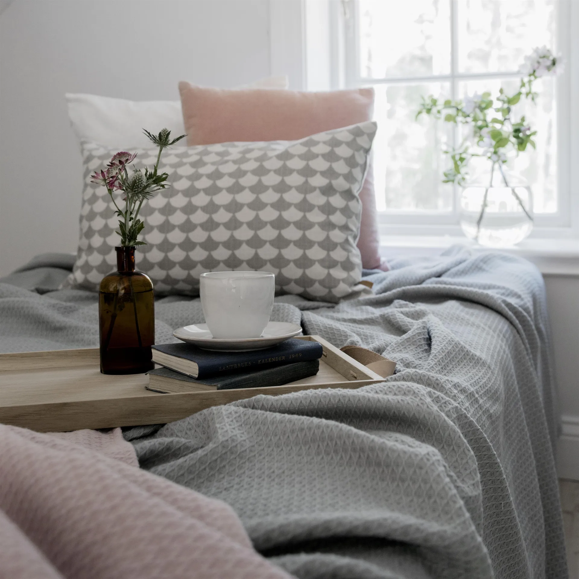 Couvre-lit Kimono 260x260 cm, concrete (gris) Scandi Living