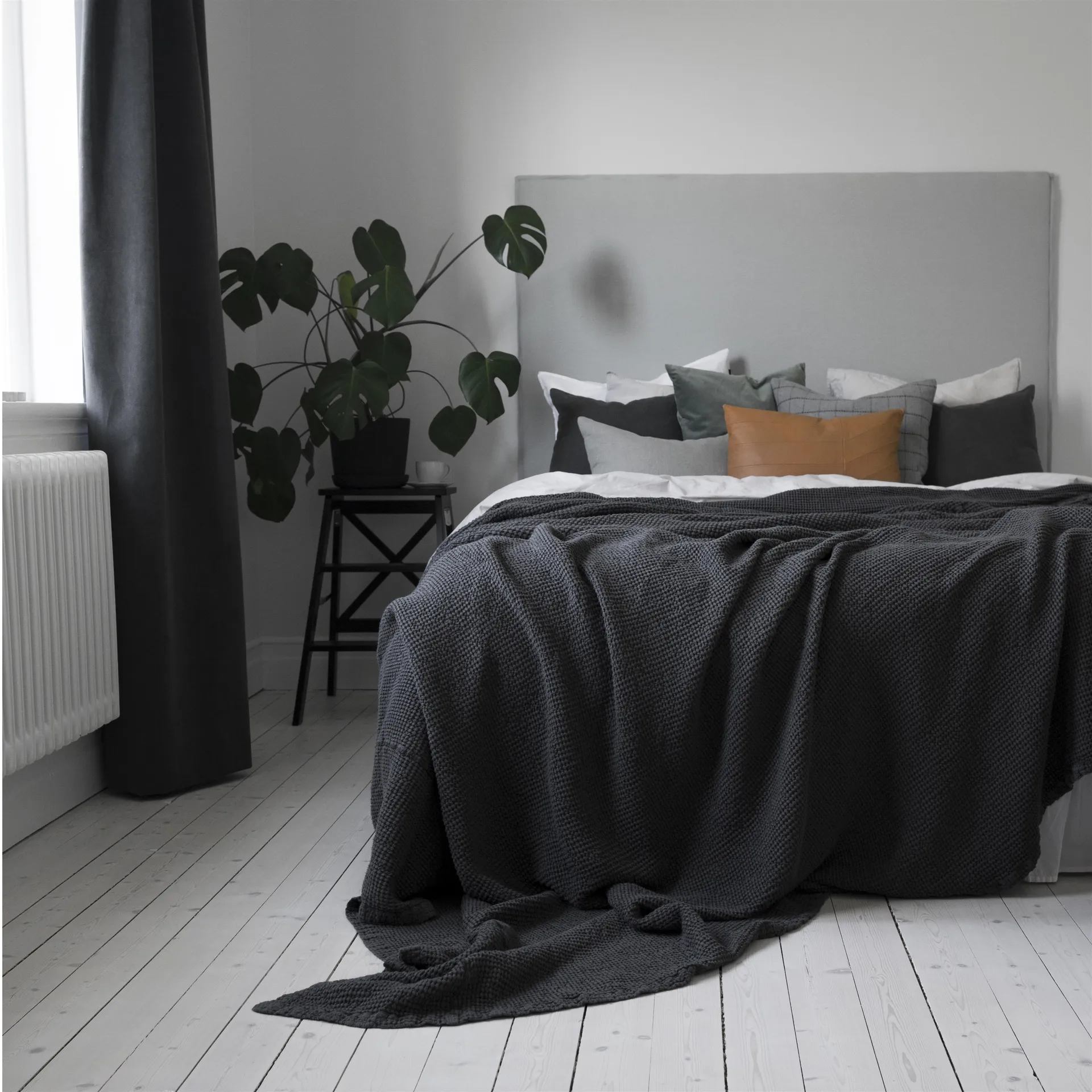 Couvre-lit Moss 260x260 cm, hharcoal (gris) Scandi Living