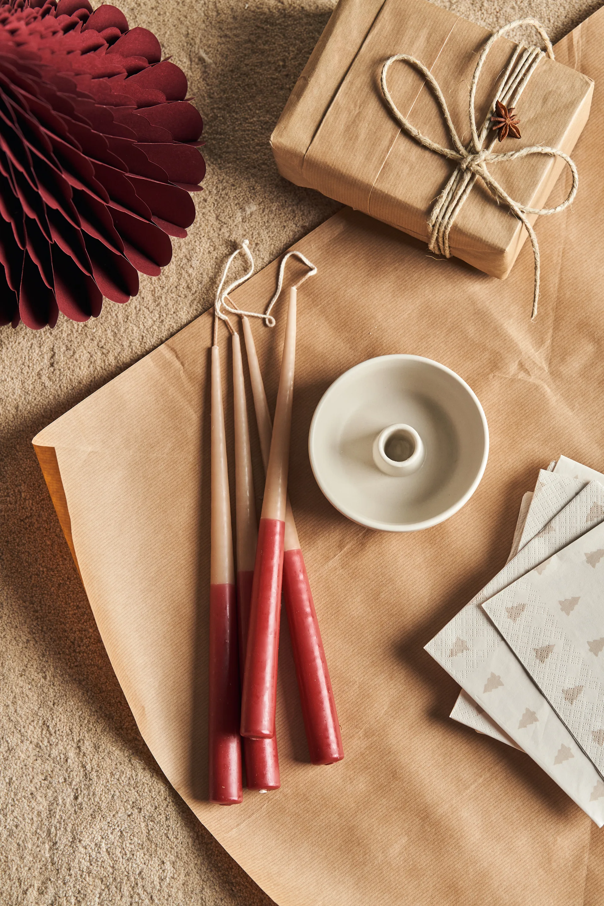 Décoration de Noël Trees lot de 2, Rouge Scandi Living