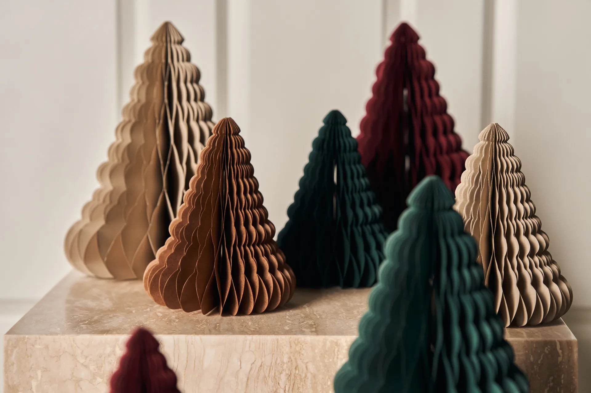 Décoration de Noël Trees lot de 2, Vert forêt Scandi Living