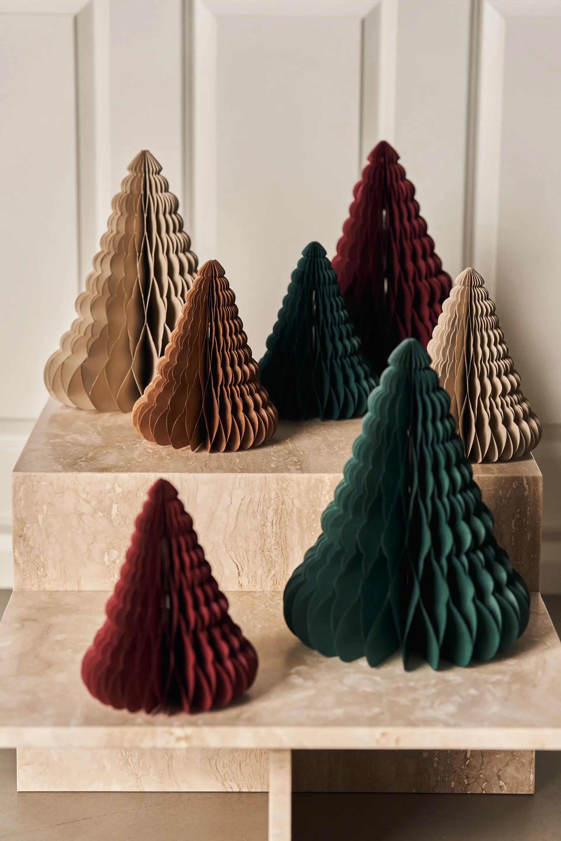 Décoration de Noël Trees lot de 2, Vert forêt Scandi Living
