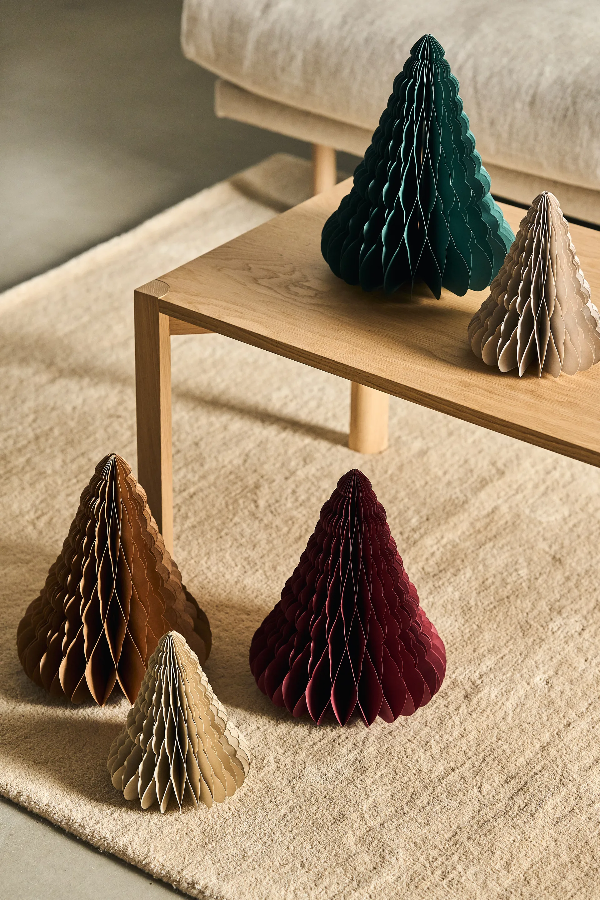 Décoration de Noël Trees lot de 2, Vert forêt Scandi Living